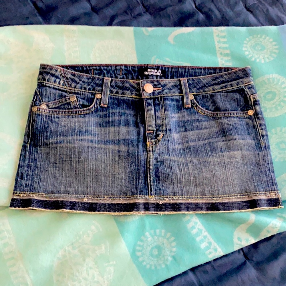Vintage rock and republic jean mini skirt
